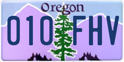 OR license plate 010FHV