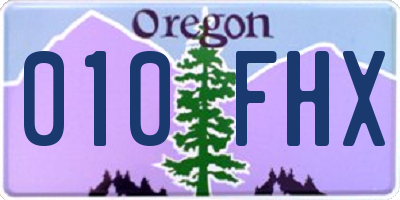 OR license plate 010FHX