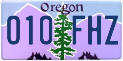 OR license plate 010FHZ
