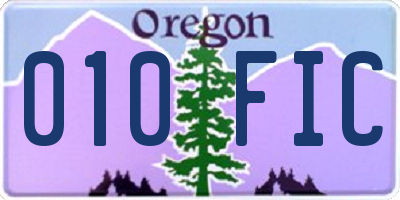 OR license plate 010FIC