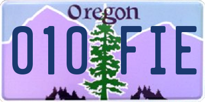 OR license plate 010FIE