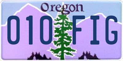 OR license plate 010FIG