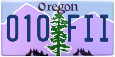 OR license plate 010FII