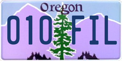 OR license plate 010FIL