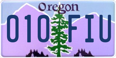 OR license plate 010FIU