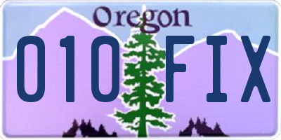 OR license plate 010FIX