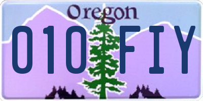 OR license plate 010FIY