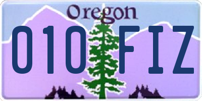 OR license plate 010FIZ