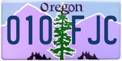OR license plate 010FJC