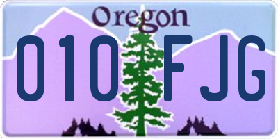 OR license plate 010FJG