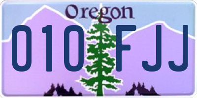 OR license plate 010FJJ