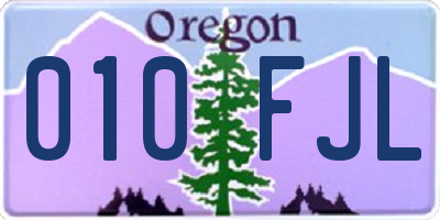 OR license plate 010FJL