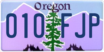 OR license plate 010FJP