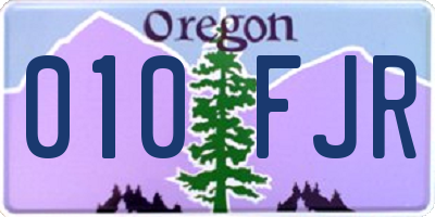 OR license plate 010FJR