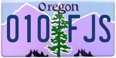 OR license plate 010FJS