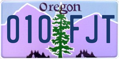 OR license plate 010FJT
