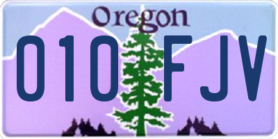 OR license plate 010FJV