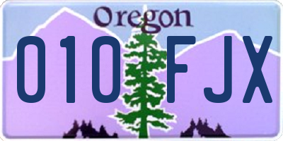 OR license plate 010FJX