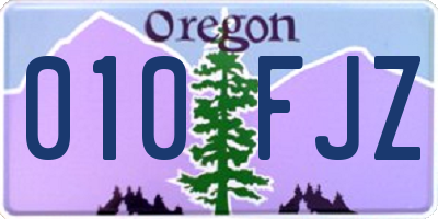 OR license plate 010FJZ