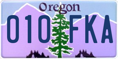 OR license plate 010FKA