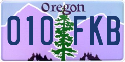 OR license plate 010FKB