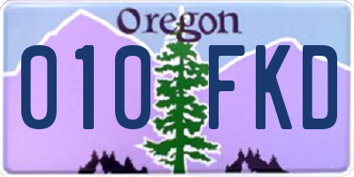 OR license plate 010FKD