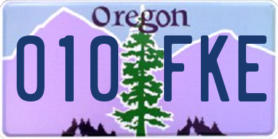 OR license plate 010FKE