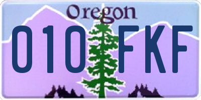 OR license plate 010FKF