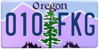 OR license plate 010FKG