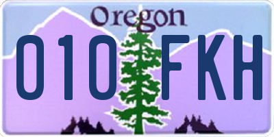 OR license plate 010FKH