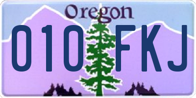 OR license plate 010FKJ