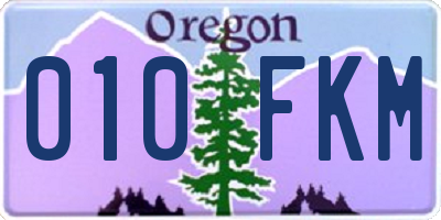 OR license plate 010FKM