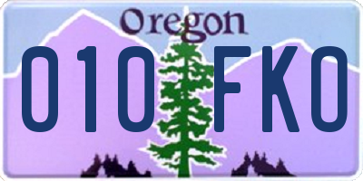 OR license plate 010FKO