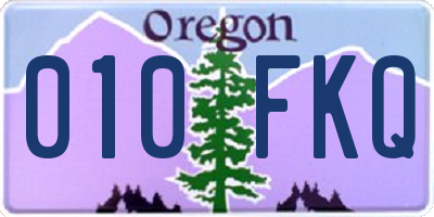 OR license plate 010FKQ
