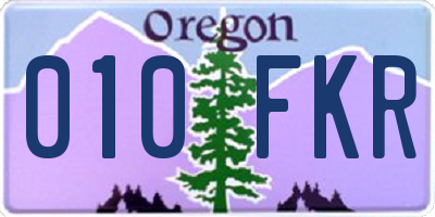 OR license plate 010FKR