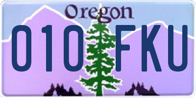 OR license plate 010FKU
