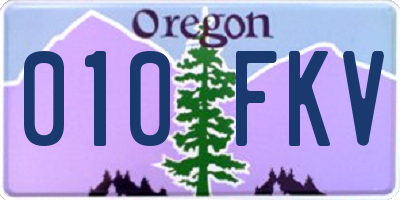 OR license plate 010FKV