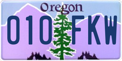 OR license plate 010FKW