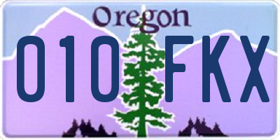 OR license plate 010FKX