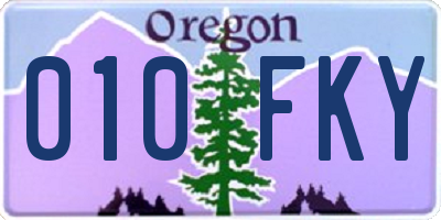OR license plate 010FKY