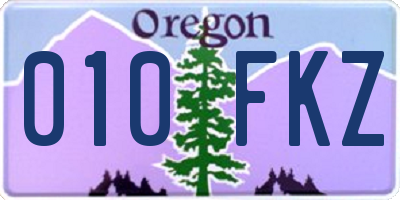 OR license plate 010FKZ
