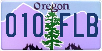 OR license plate 010FLB