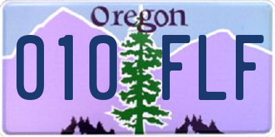 OR license plate 010FLF