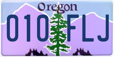 OR license plate 010FLJ