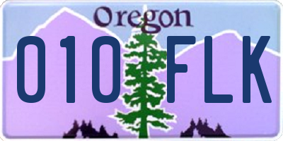 OR license plate 010FLK