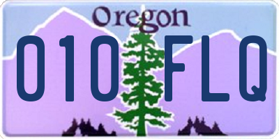 OR license plate 010FLQ