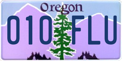 OR license plate 010FLU