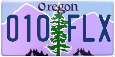 OR license plate 010FLX