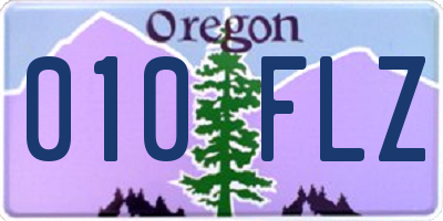 OR license plate 010FLZ