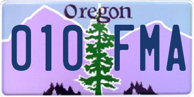 OR license plate 010FMA